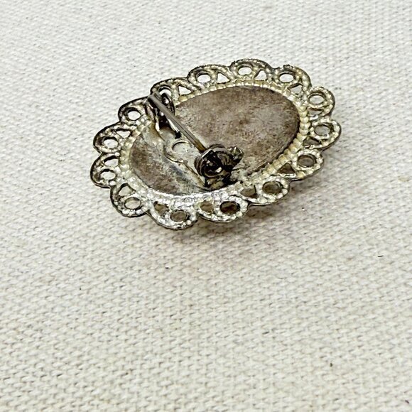 Vintage Filigree Brooch Classic Style‎ Imitation Pearl Gold Tone Retro - Picture 6 of 9